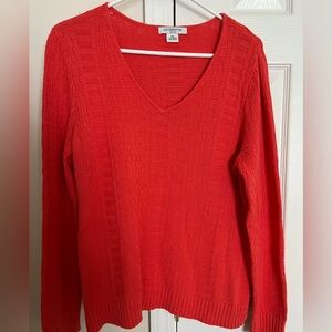 Liz Claiborne Coral V-Neck Sweater Size XL